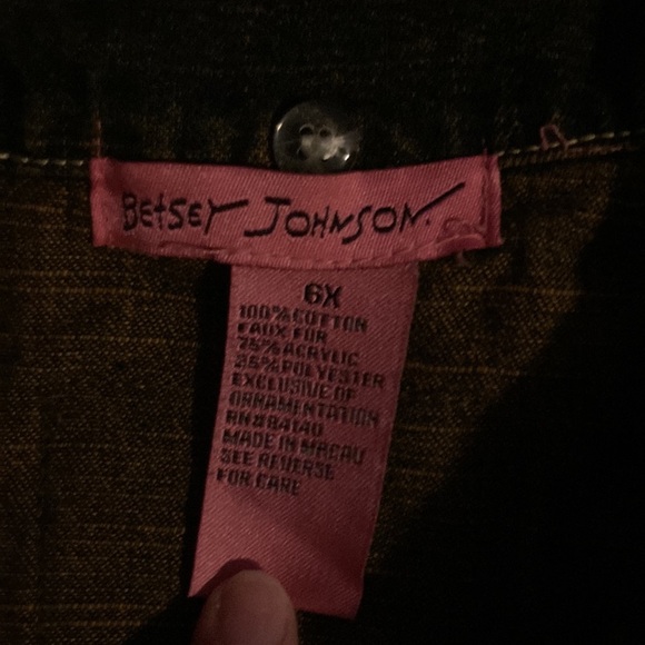 Betsey Johnson denim jacket size 6x in toddlers - Picture 2 of 4